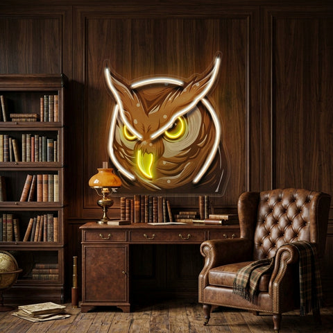 Owl Head LED Neon Sign Light Pop Art