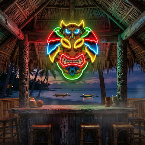 Owl Mask LED Neon Sign Light Pop Art