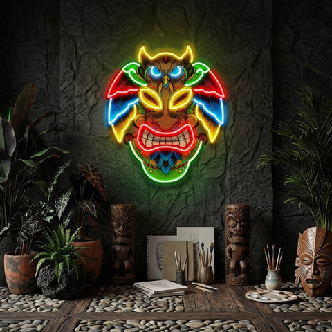 Owl Mask LED Neon Sign Light Pop Art