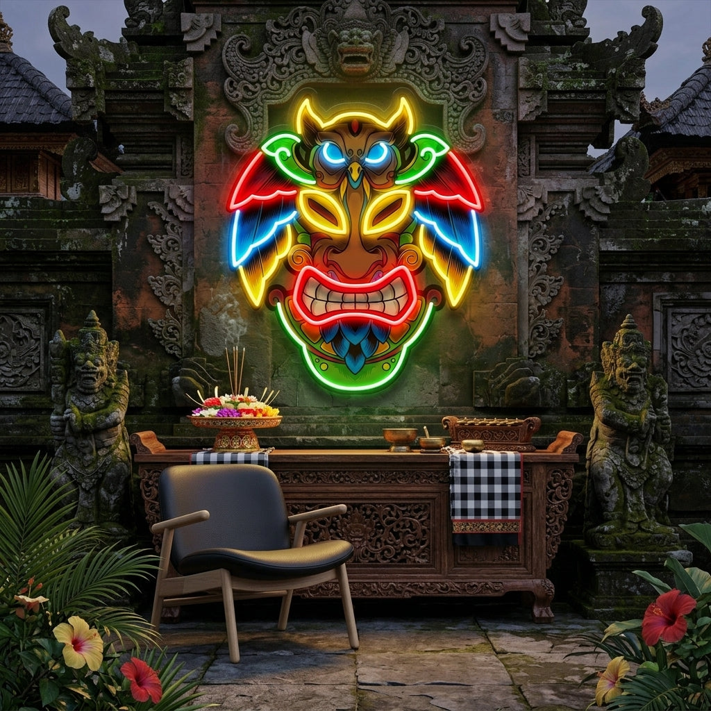 Owl Mask LED Neon Sign Light Pop Art