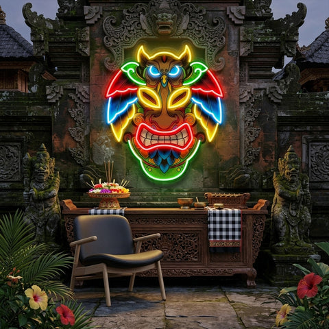 Owl Mask LED Neon Sign Light Pop Art