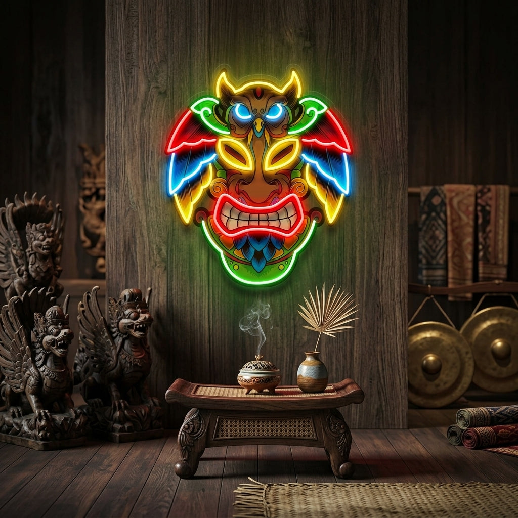 Owl Mask LED Neon Sign Light Pop Art