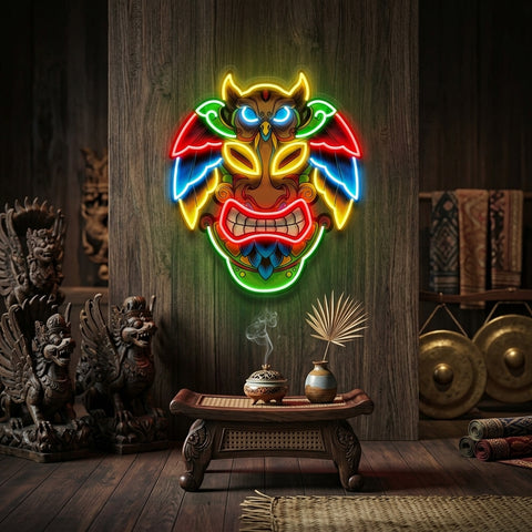 Owl Mask LED Neon Sign Light Pop Art