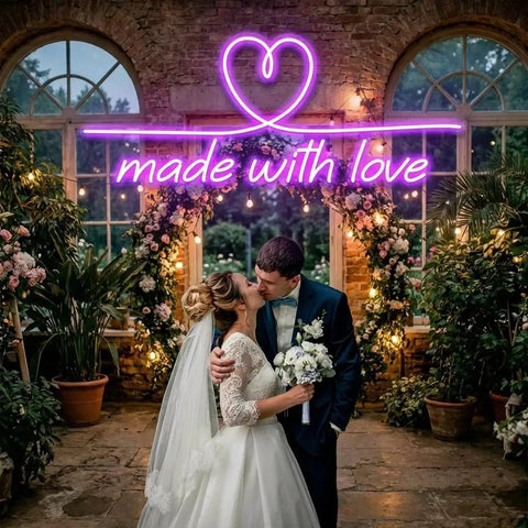 Made With Love 2 Wedding Led Neon Sign Light