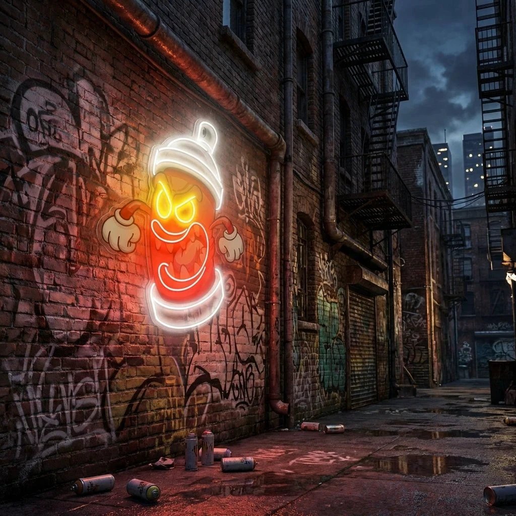 Angry Fire Hydrant Artwork Led Neon Sign Light