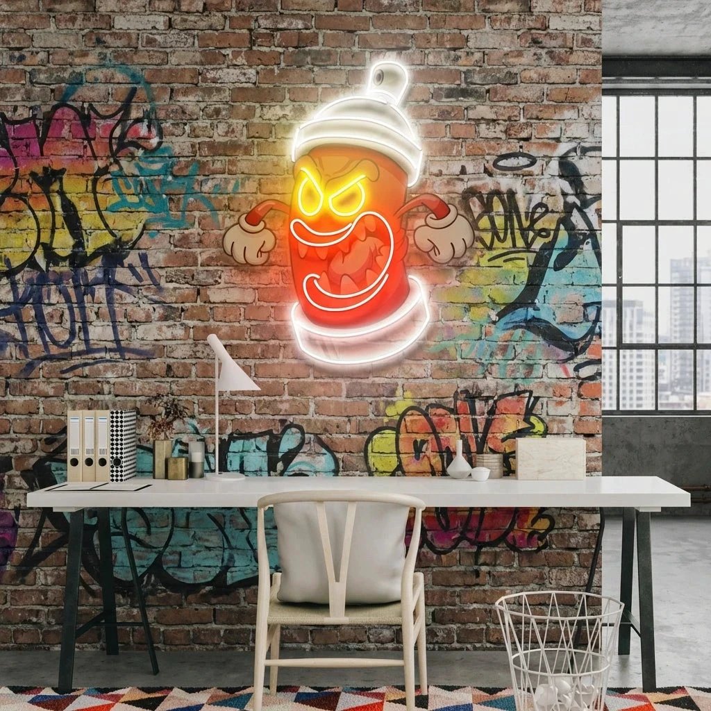 Angry Fire Hydrant Artwork Led Neon Sign Light