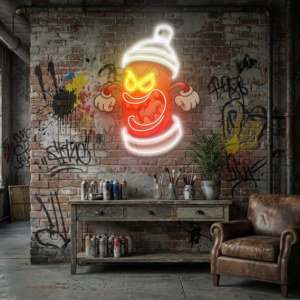Angry Fire Hydrant Artwork Led Neon Sign Light