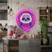 Panda Donut LED Neon Sign Light Pop Art