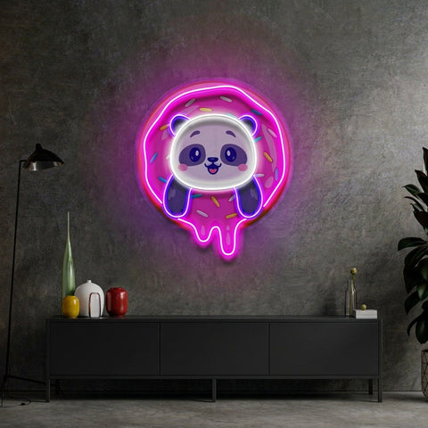 Panda Donut LED Neon Sign Light Pop Art
