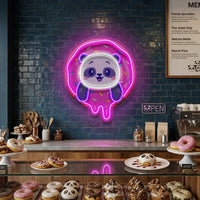 Panda Donut LED Neon Sign Light Pop Art