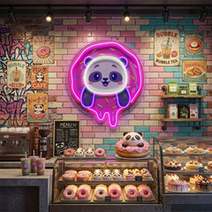 Panda Donut LED Neon Sign Light Pop Art