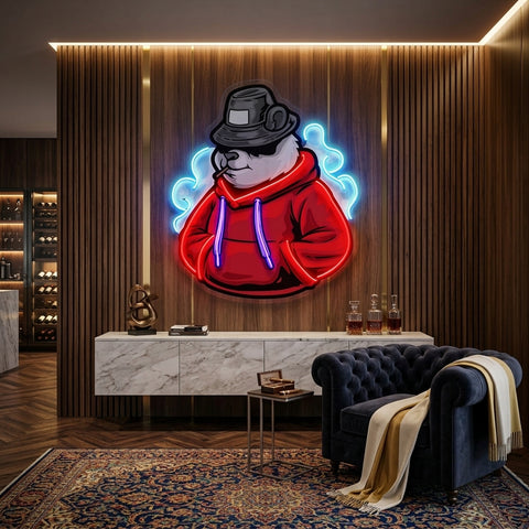 Panda Hoodie LED Neon Sign Light Pop Art