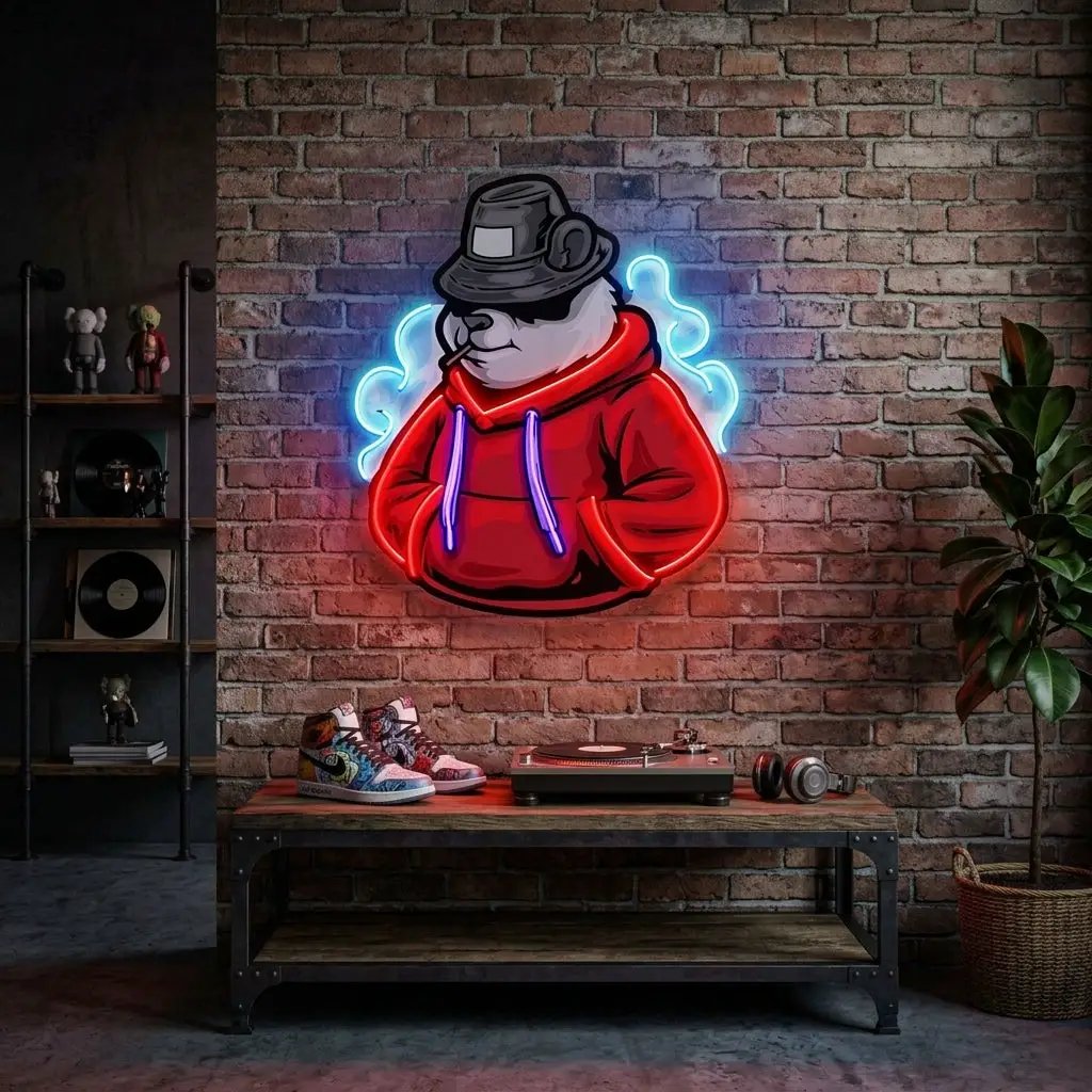 Panda Hoodie LED Neon Sign Light Pop Art