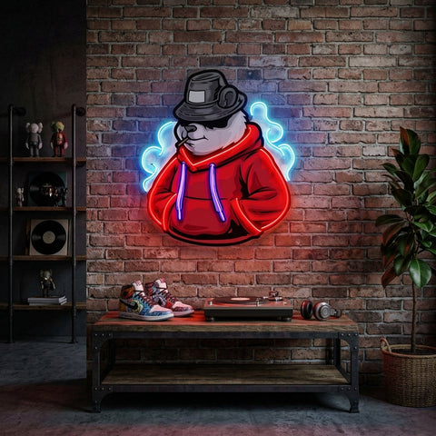 Panda Hoodie LED Neon Sign Light Pop Art