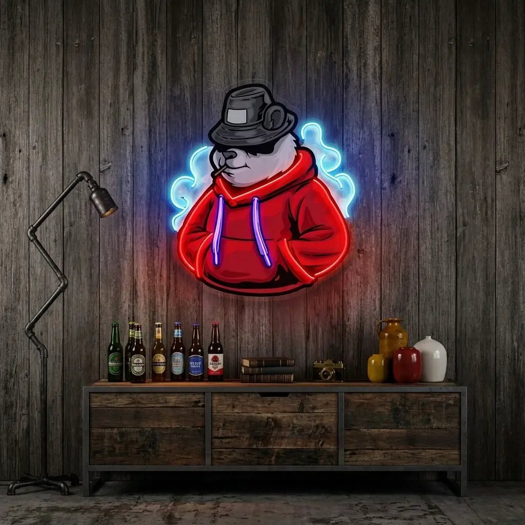 Panda Hoodie LED Neon Sign Light Pop Art