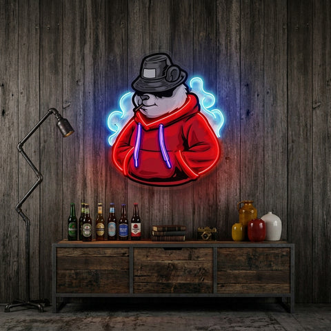 Panda Hoodie LED Neon Sign Light Pop Art