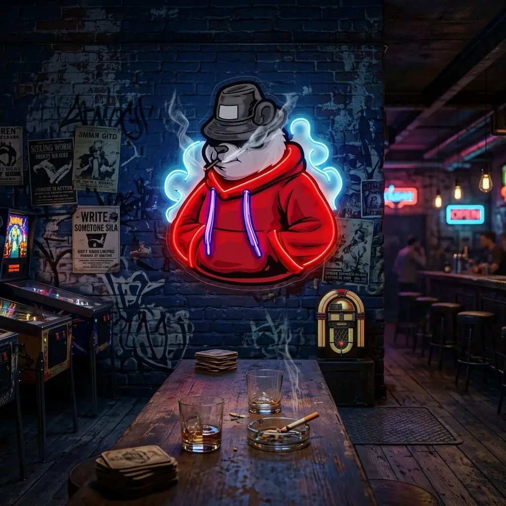 Panda Hoodie LED Neon Sign Light Pop Art