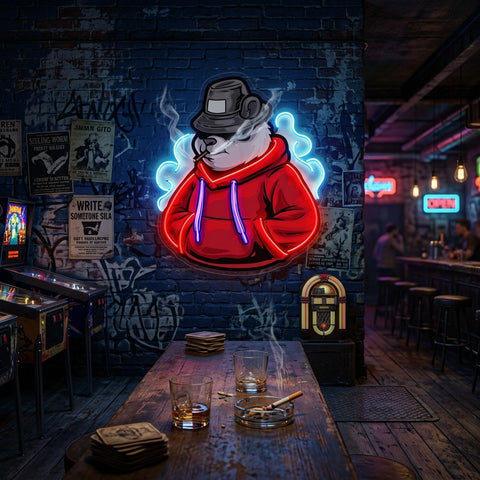 Panda Hoodie LED Neon Sign Light Pop Art
