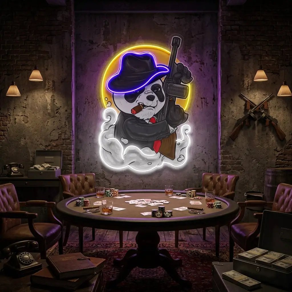 Panda Mafia LED Neon Sign Light Pop Art