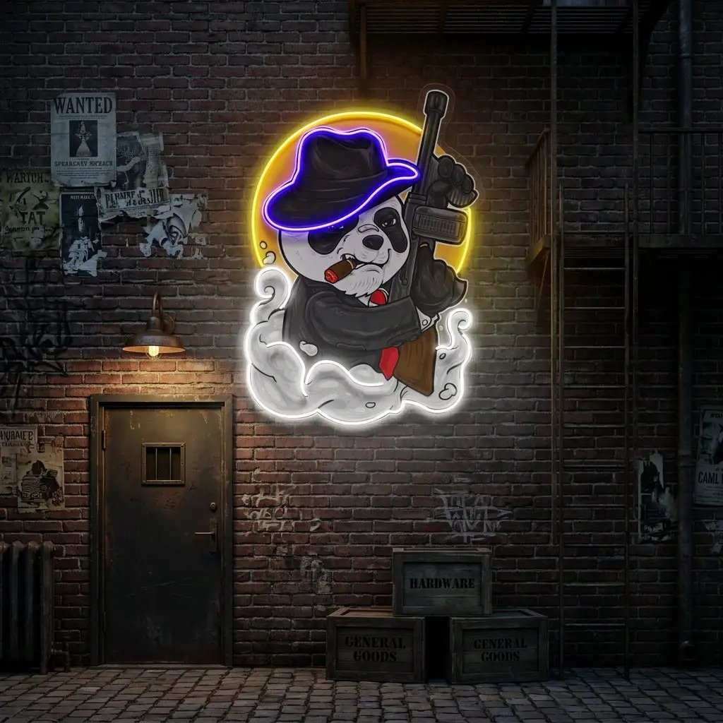 Panda Mafia LED Neon Sign Light Pop Art