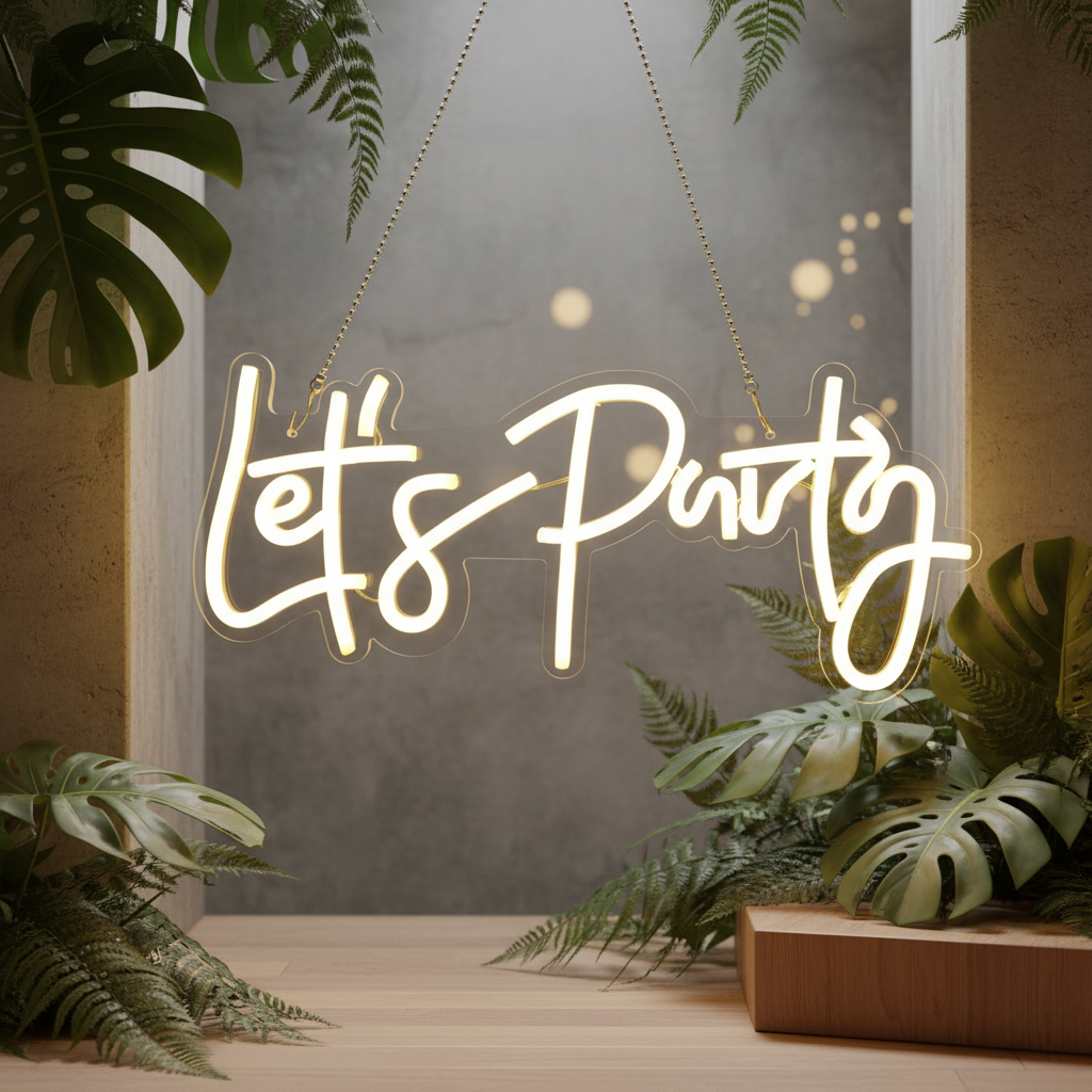 Let's Party Neon Sign for Event Party Decor