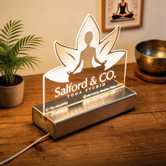 Personalized lotus yoga studio night light SGTN046