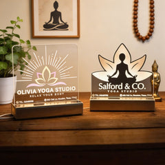 Personalized lotus yoga studio night light SGTN046
