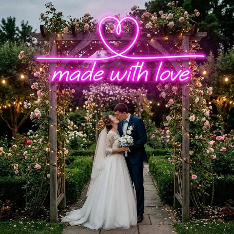 Made With Love 2 Wedding Led Neon Sign Light