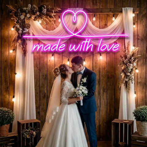 Made With Love 2 Wedding Led Neon Sign Light