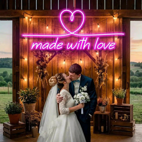 Made With Love 2 Wedding Led Neon Sign Light