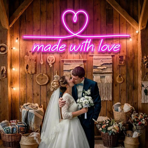 Made With Love 2 Wedding Led Neon Sign Light