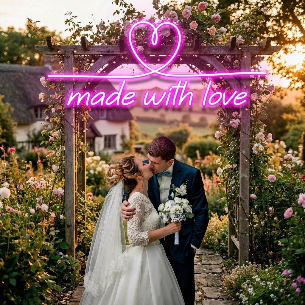 Made With Love 2 Wedding Led Neon Sign Light
