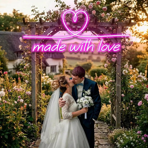 Made With Love 2 Wedding Led Neon Sign Light