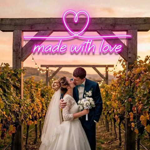 Made With Love 2 Wedding Led Neon Sign Light