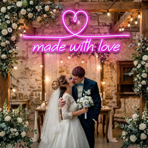Made With Love 2 Wedding Led Neon Sign Light
