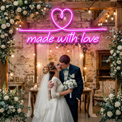 Made With Love 2 Wedding Led Neon Sign Light