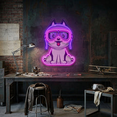 Pilot Dog LED Neon Sign Light Pop Art