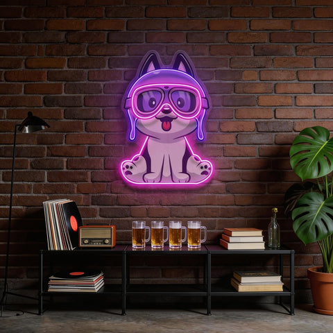 Pilot Dog LED Neon Sign Light Pop Art