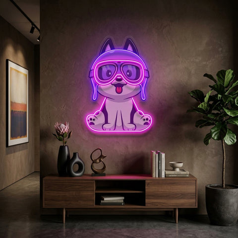 Pilot Dog LED Neon Sign Light Pop Art
