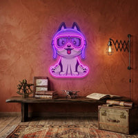 Pilot Dog LED Neon Sign Light Pop Art