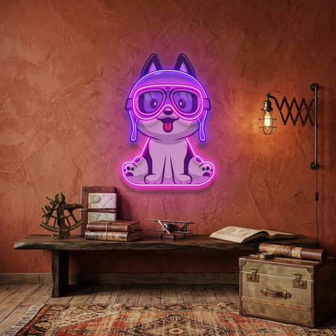 Pilot Dog LED Neon Sign Light Pop Art