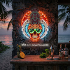 Pineapple Sea Skull LED Neon Sign Light Pop Art