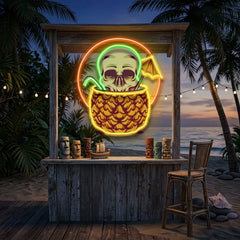 Pineapple Skull LED Neon Sign Light Pop Art