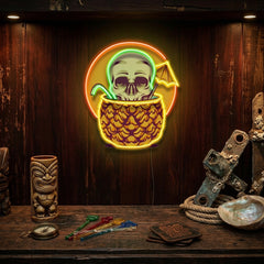 Pineapple Skull LED Neon Sign Light Pop Art