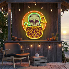 Pineapple Skull LED Neon Sign Light Pop Art