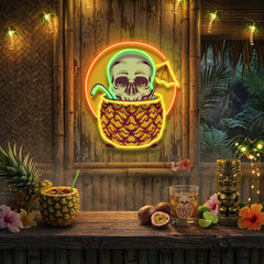 Pineapple Skull LED Neon Sign Light Pop Art