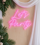 Let's Party Neon Sign for Party Event Decor - VN03 - Customneonstudio