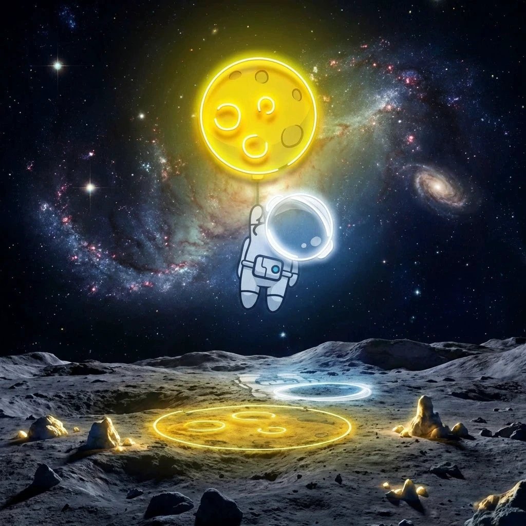 Planet Balloon Artwork Led Neon Sign Light