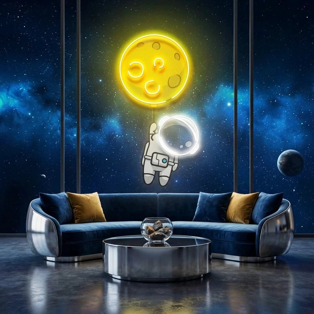 Planet Balloon Artwork Led Neon Sign Light
