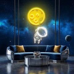 Planet Balloon Artwork Led Neon Sign Light